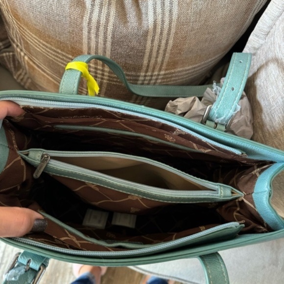 WRANGLER leather aztec concealed carry turquoise tote bag NWT - Picture 15 of 16